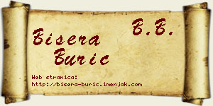 Bisera Burić vizit kartica